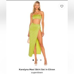 Superdown Karolyna Maxi Skirt Set Citron